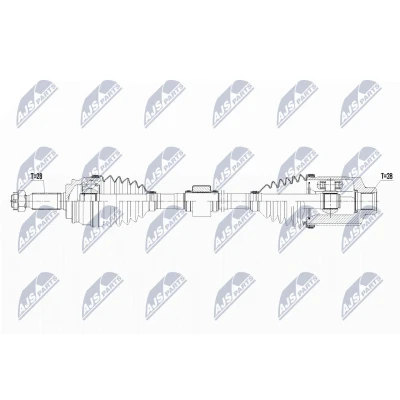 Immagine di NTY NPW CH 058 Albero motore / Semiasse 675 Trasmissione automatica
