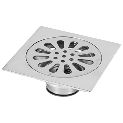 Immagine di Yosoo Sifone da pavimento in acciaio inossidabile spesso scarico per doccia quadrato, anti odore, bagno, 100 x mm (stile: #3)
