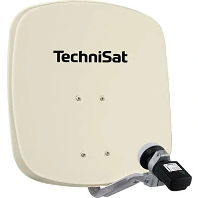 Immagine di TechniSat DIGIDISH 45 antenna parabolica per 1 partecipante (piccola di cm set completo con supporto a muro e cercatore satelliti V/H LNB) beige