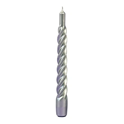 Immagine di Cereria di Giorgio Risthò Candele Tortiglione Laccate, Cera, Argento, 2.2x2.2x21 cm, 6 unità