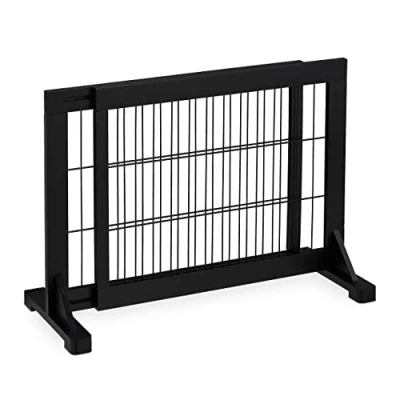 Immagine di Relaxdays Cancelletto per Bambini, Barriera Cani e Neonati, Recinzione Scale, Cancellino HxL: 56x70 115 cm, Nero, Legno