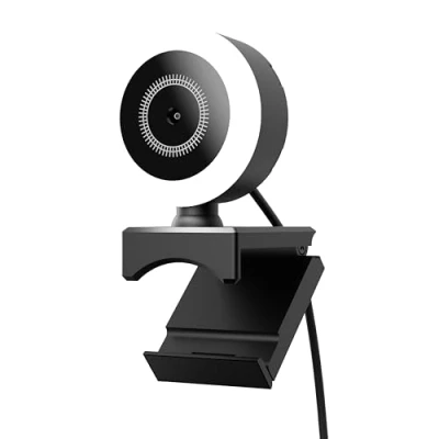 Immagine di Mobility Lab ML301310 Webcam cablata USB Full HD, nessuna vite universale incorporata, microfono incorporato, anello LED regolabile, plug and play Compatibilità macOS e Windows