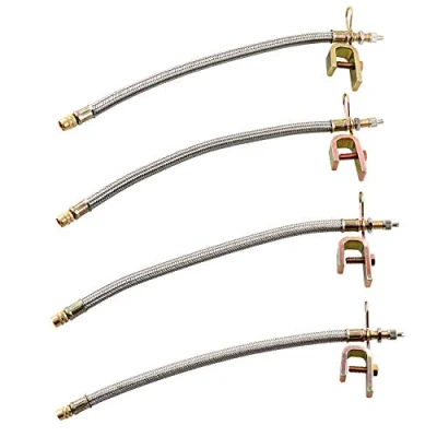 Immagine di QWORK® 4 Pezzi 30cm Estensione Valvola Adattatore Ruota, Prolunga Pneumatici per Camion Bus RV Auto