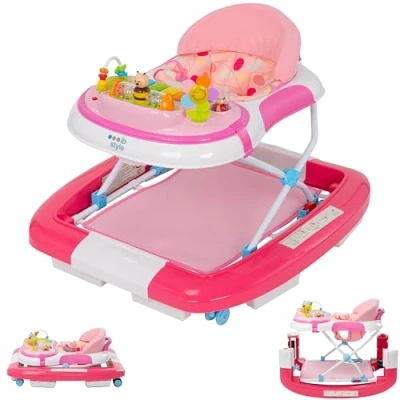 Immagine di ib style Little World 3 in 1 Girello,swing e scrivania di attività EN 1273:2020 rosa