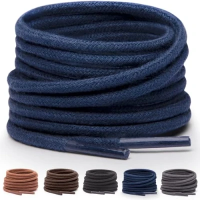 Immagine di Miscly Lacci per Scarpe Eleganti Disponibili in Diverse Lunghezze e Colori (Blu Navy, 102 cm)