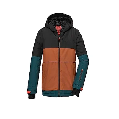 Immagine di killtec Ragazzi Giacca da sci/giacca funzionale con cappuccio e ghetta antineve, impermeabile KSW 126 BYS SKI JCKT, black, 164, 39666 000
