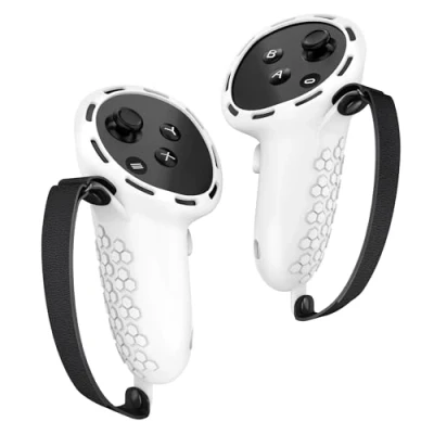 Immagine di Digicharge Impugnatura in silicone per controller Meta Quest 3S / 3 Touch Cover protettiva MetaQuest VR Handle, custodia anti goccia con cinturino regolabile