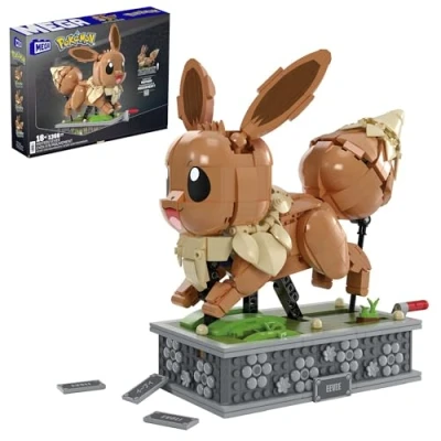Immagine di MEGA Pokémon Kinetic Eevee, set da costruire con 1381 pezzi, personaggio meccanizzato che corre girando la rotellina, giocattolo per collezionisti esporre, 18+ anni, HTH71