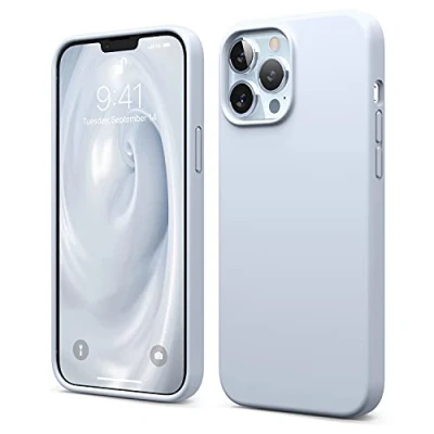 Immagine di elago Silicone Liquido Custodia Cover Compatibile con iPhone 13 Pro Max Case (6.7&quot;), Protettiva per Fotocamera Schermo Intero, in Morbida Microfibra Antigraffio (Azzurro)