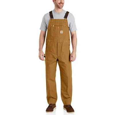 Immagine di Carhartt Salopette In Tessuto Duck, Vestibilità Comoda, Uomo, Marrone (Carhartt), 36W / 30L