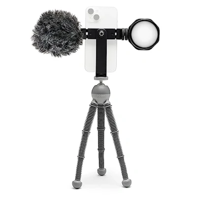 Immagine di JOBY Beamo Reel Creator Kit Treppiede Flessibile con Attacco GripTight 360 per Smartphone, Wavo Mobile e Smartphone Fotocamera Mirrorless Compatta (JB01862 BWW)