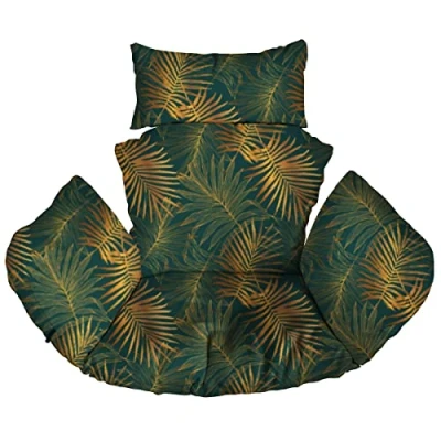 Immagine di cuscino per sedia amaca, in Rattan Cuscino, Dondolo Sospesa, con la testa di, rivestimento rimovibile, lacci attaccati, Palm Green [114]