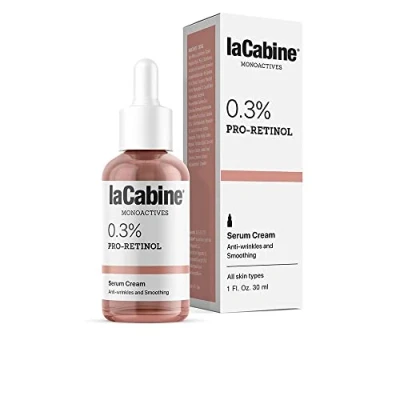 Immagine di laCabine Monoactives 0.3% Pro Retinol Aiuta a stimolare la sintesi del collagene e migliorare rigenerazione cellulare per attenuare le rughe. Pelle è visibilmente più giovane.