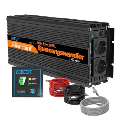 Immagine di EDECOA Power inverter 12v 220v ONDA PURA Convertitore con Telecomando Invertitore di Tensione