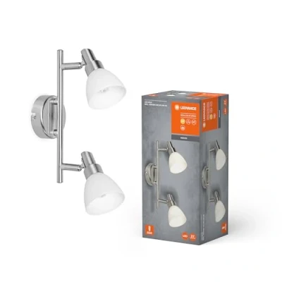 Immagine di LEDVANCE LED SPOT G9 Faretto a 2 Fiamme di Qualità in Alluminio, Adatto per Pareti e Soffitti Interni, Lampade 2W Sostituibili Incluse, Bianco Caldo, 2700K, 2x2W