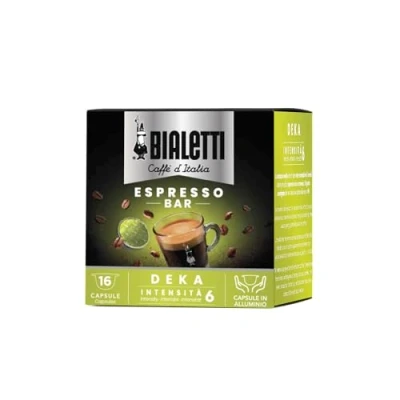 Immagine di Bialetti Caffè d&#039;Italia, Box 16 Capsule, Decaffeinato, Intensità 6, Compatibili con Macchine sistema chiuso, 100% Alluminio