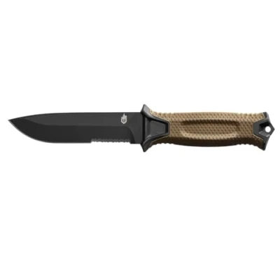 Immagine di Gerber Coltello semi seghettato con fodero, Lunghezza lama: 12,2 cm, Strongarm Fixed Blade Survival Knife, Coyote, 31 003655