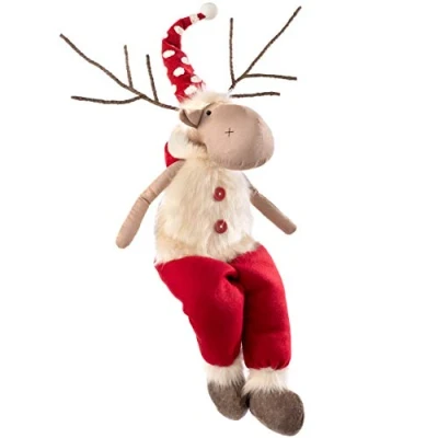 Immagine di WeRChristmas Statuetta di alce con gambe morbide, multicolore, 61 cm