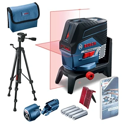 Immagine di Bosch Professional Livella Laser GCL 2 50 C (laser rosso, da interno, con app, supporto, treppiede BT 150, raggio d’azione visibile: fino a 20 m, 4x batterie AA, confezione in cartone)