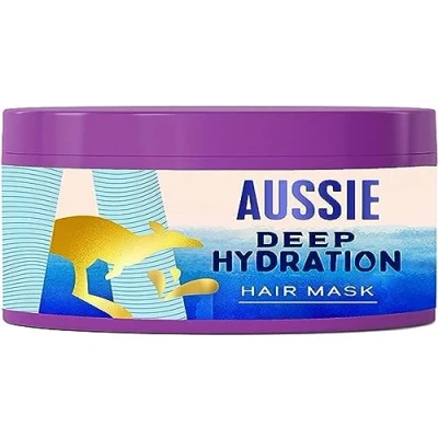 Immagine di Aussie Deep Hydration Maschera vegana, idratante intensa, per capelli molto secchi, spessi e ricci, con olio di avocado, jojoba noci macadamia, 450 ml