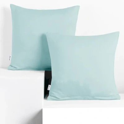 Immagine di DecoKing 2 federe da 50 x cm, in jersey di cotone, con chiusura lampo, colore: azzurro ambra