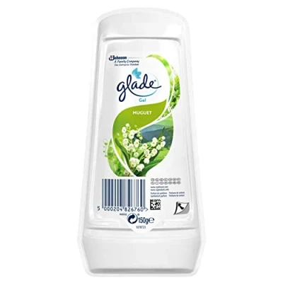 Immagine di Glade by Brise Gel solido deodorante per ambienti a lunga durata, fresco nella casa, efficacia 1 mese, profumo di mughetto, 150 g (confezione da 2)