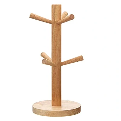 Immagine di JUHONNZ Porta Tazze,Portabicchieri in Legno Tazza Supporto per Albero Ganci Bancone Della Cucina Tavolo da Tè Organizer di Caffè