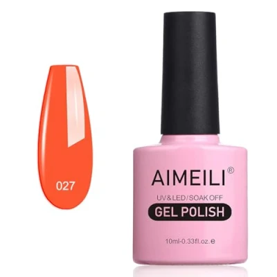 Immagine di AIMEILI HEMA FREE Smalto Semipermente in Gel UV LED per Manicure Smalti Unghie Soak Off Halloween Zucca Orange Sweetie (027) 10ml