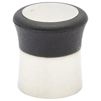 Immagine di Wagner Fermaporta PILASTRO Diametro Ø 27 x 30 mm I a Pavimento da avvitare di Design in Zinco pressofuso Satinato con Effetto Inox e Gomma termoplastica 15514611