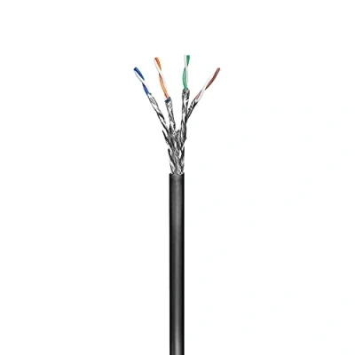 Immagine di Goobay 57197 CAT 6 Cavo di Rete per Esterni, S/FTP (PiMF), Nero, 100m Length