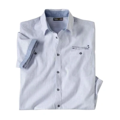 Immagine di ATLAS FOR MEN Camicia da Uomo in Cotone Maniche Corte Stile Chic e Casual Disponibile nelle Taglie Grandi M a 5XL