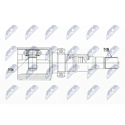Immagine di NTY NPW FR 085 Kit Giunto Omocinetico Assale anteriore Dx FORD: S Max Mk1, MONDEO 4 Turnier, Galaxy Mk2 MPV