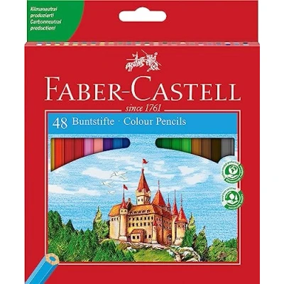 Immagine di Faber Castell 120148 Set di matite colorate Castle, 48 pezzi, esagonali, infrangibili, per bambini e adulti