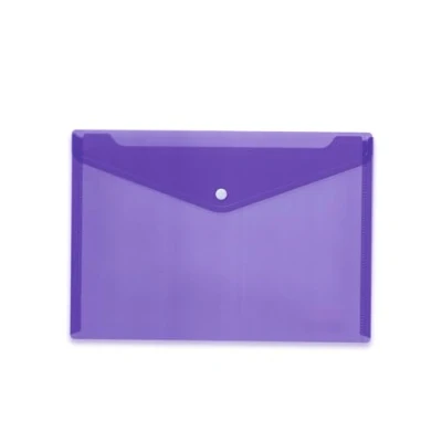 Immagine di HERMA 20078 Cartellina portadocumenti, formato A4, trasparente, viola, 5 pezzi, con chiusura a pressione, in plastica, per scuola, università, ufficio, viaggio