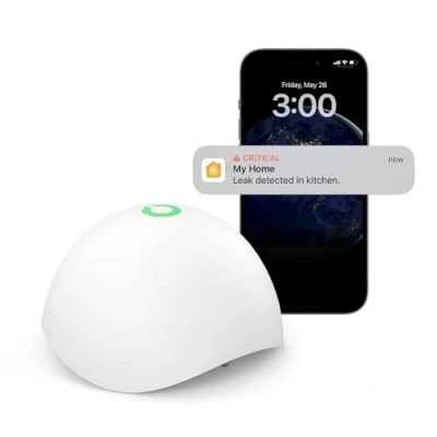 Immagine di Meross Sensore di Perdite d&#039;Acqua Alexa con Apple HomeKit, Richieda Hub, Domotica Intelligente e Rilevatore Allagamenti per Sistema Allarme, Acqua Cucina, Bagno, Seminterrato