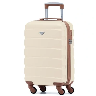 Immagine di Flight Knight Valigie Rigide In ABS Leggere A 4 Ruote Bagaglio Mano Approvato per Oltre 100 Compagnie Aeree Come British Airways, Easyjet, Jet2 E Wizz 55x35x20cm Lucchetto Tsa