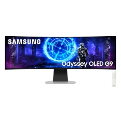 Immagine di Samsung Schermo PC Odyssey OLED G9 240Hz, senza riflesso, 0.03ms, piastrella 1800R, risoluzione 5120 x 1440, 1000.000: 1, 32:9, compatibile G Sync,Smart, HDMI, DisplayPort, supporto regolabile