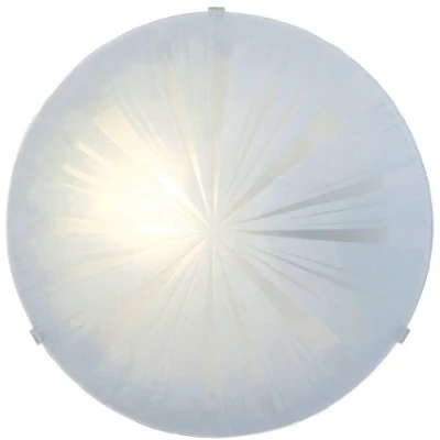 Immagine di Eglo Mars 1 Lampada da Soffitto a Lampada, Vetro Bianco Satinato, motivo radii, Attacco E27. in Acciaio,