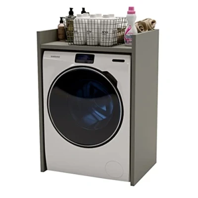 Immagine di MRBLS mobile per lavatrice e asciugatrice, il bagno o la lavanderia, in diversi colori, 66 x 97 62 cm (grigio opaco)