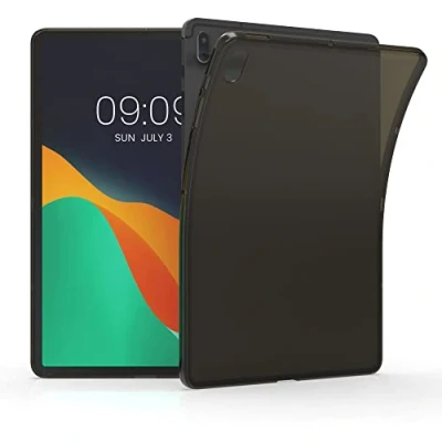 Immagine di kwmobile Custodia Protettiva Tablet Compatibile con Samsung Galaxy Tab S7 Fe Cover Trasparente Morbida Silicone Nero/Trasparente