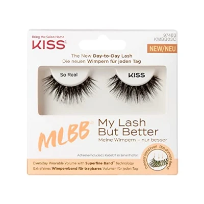 Immagine di KISS My Lash But Better Collection 1 paio di ciglia finte, So Real, volume naturale, finte con nastro Flexi, inclusa colla per