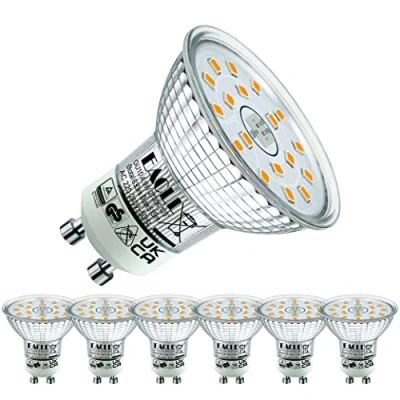 Immagine di EACLL Lampadine LED GU10 2700K Bianco Caldo 4.9W Sorgente Luminosa 515 Lumen Equivalenti 70W Lampada Alogena. AC 230V No Flicker Faretti, Faretto 120 , Luce Bianca Calda Spot, 6 Pack