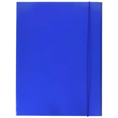 Immagine di ESSELTE Cartella a 3 lembi, Capacità 150 fogli, Formato 25x35, Chiusura con elastico tondo, Presspan, Confezione da 5, Blu, Linear, 390341050