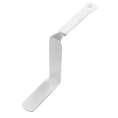 Immagine di Dr. Oetker Tavolozza angolare extra alta, coltello per decorare e torte, utensile da cucina con parte funzionale in acciaio inox, smaltato di alta qualità (colore: bianco/argento),
