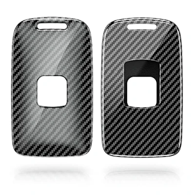 Immagine di kwmobile Cover copri chiave compatibile con Renault 4 tasti Smart Key (solo Keyless Go) Guscio protettivo chiavi auto copertina in plastica rigida Effetto Carbonio nero