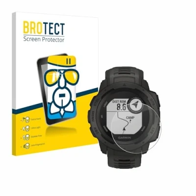Immagine di brotect Pellicola Protettiva Vetro per Garmin Instinct Tactical Edition Protezione Schermo [Durezza Estrema 9H, Chiaro]