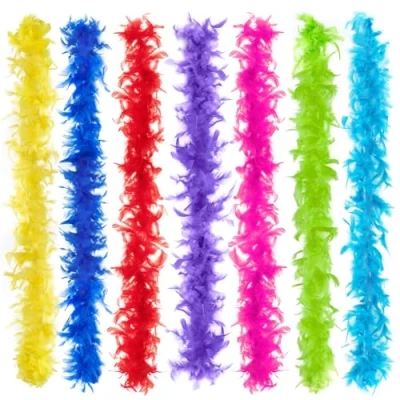 Immagine di Anjing 7 pezzi Boa di piume Multicolore per Feste e Costumi, anni 20, flapper, carnevale, festa a tema(2metri Colore)