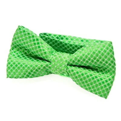 Immagine di DonDon Papillon bambino e Ragazzo Ragazzi annodato regolabile 9 x 4,5 cm verde chiaro lucido con punti d&#039;argento