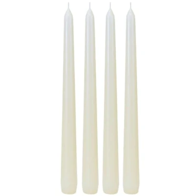 Immagine di candele a spillo, da tavola, tavolo, candeliere in set 4 pezzi, colore bianco, contenuto della confezione: dimensioni: H/Ø ca. 25 x 2 cm.