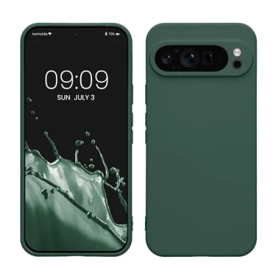 Immagine di kwmobile Custodia Compatibile con Google Pixel 9 Pro XL Cover Back Case per Smartphone in Silicone TPU Protezione Gommata verde muschio